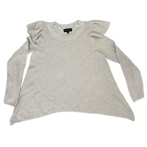 Lane Bryant 14/16 Women’s Sweater Ruffle Asymmetrical Oatmeal Color